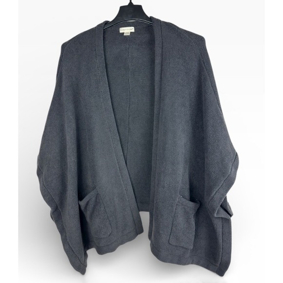 Sunday Citizen Pocket Poncho Wrap OSFM Charcoal Gray Chenille Loungewear Cozy - Picture 10 of 10